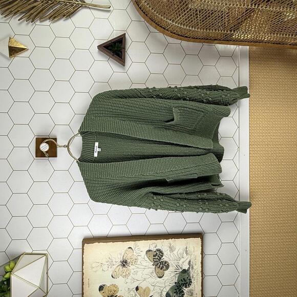 Madewell Sweaters - Madewell Green Bobble 100% Cotton Textured Cardigan Sweater - Size - XS